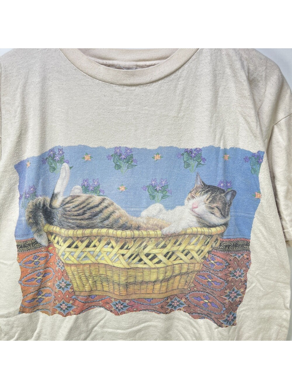 Vintage Cat Art Animal Art Domestic Shorthair T Shirt XL - Picture 2 of 7